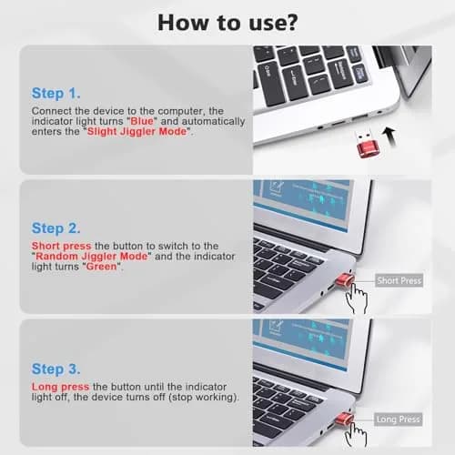 AUEDROT Metal Mouse Jiggler 2 PCS | Undetectable USB Mouse Mover for Computer & Laptop | Keep Active & Awake thumbnail 6