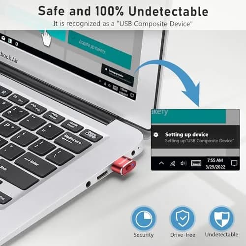 AUEDROT Metal Mouse Jiggler 2 PCS | Undetectable USB Mouse Mover for Computer & Laptop | Keep Active & Awake thumbnail 3