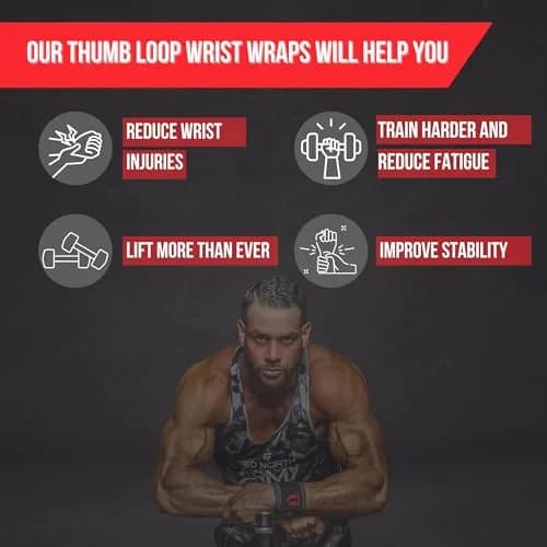 Lift Tech Fitness PRO 20'' Lifting Wrist Wraps - Black & Silver Support for Heavy Lifting (120 chars) thumbnail 2