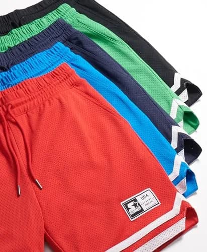 STARTER Heavyweight Mesh Basketball Short, Burgundy, Large | Classic Fit & 8" Inseam thumbnail 3