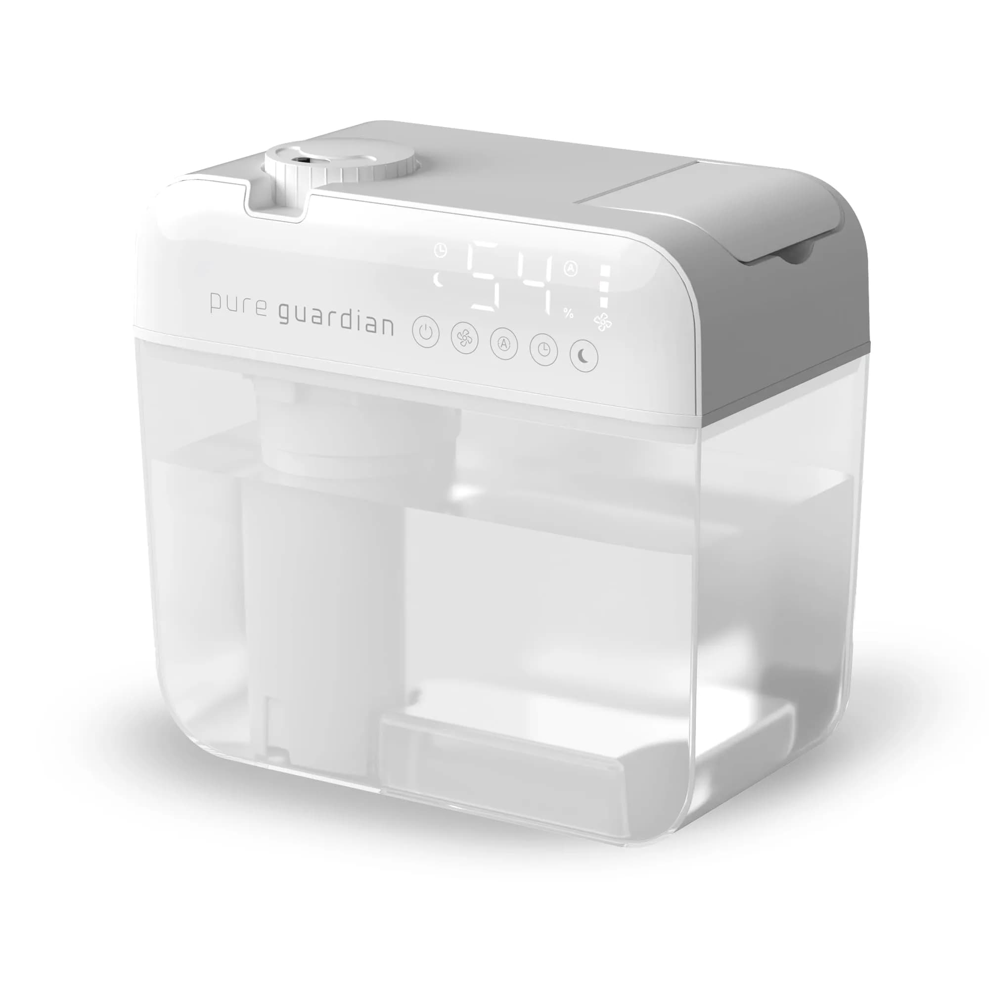PureGuardian 1 Gallon Ultrasonic Humidifier | 48-Hour Run, Humidistat, Filter-Free, White — White