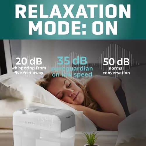 PureGuardian 1 Gallon Ultrasonic Humidifier | 48-Hour Run, Humidistat, Filter-Free, White thumbnail 6