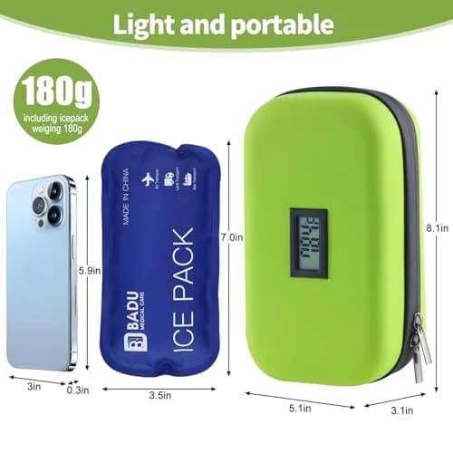 HIMDUZE Insulin Cooler Travel Case with Thermometer & 2 Ice Packs | 21.7cm x 14.4cm x 9.1cm (8.3"x4.7"x3.4") thumbnail 4
