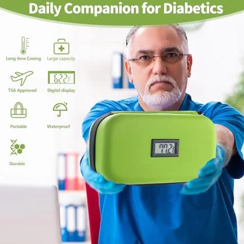 HIMDUZE Insulin Cooler Travel Case with Thermometer & 2 Ice Packs | 21.7cm x 14.4cm x 9.1cm (8.3"x4.7"x3.4") thumbnail 7