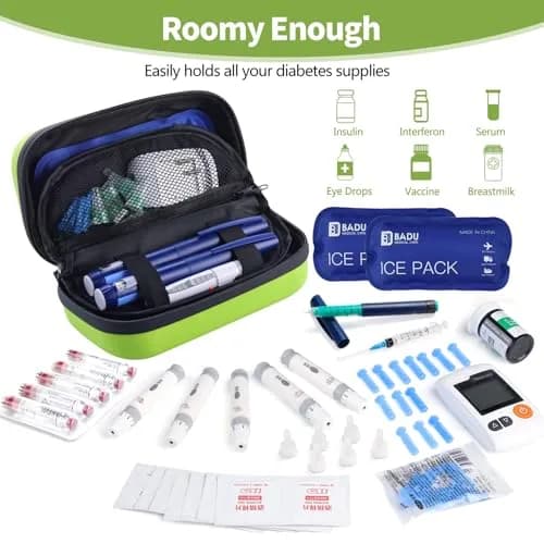 HIMDUZE Insulin Cooler Travel Case with Thermometer & 2 Ice Packs | 21.7cm x 14.4cm x 9.1cm (8.3"x4.7"x3.4") thumbnail 3