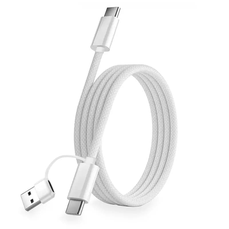 TOP-UP 2 in 1 USB to USB C Cable 3FT, 60W Braided Type C Charger Cord | Fast Charging & Durable thumbnail 3