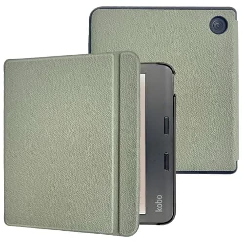 Caweet Green PU Leather Case for Kobo Libra Colour (7-inch) | Auto Sleep Wake Folio thumbnail 1