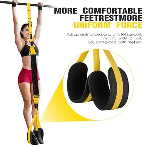 Ayombo Adjustable Resistance Bands Set for Pull Up Bar, Home Gym Workout Equipment Exercise Bands for Muscle Training, Stretching, 1.33 kg (2.95 lb) thumbnail 9