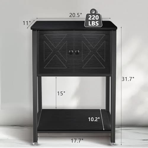 BEURUKU Heavy Duty Fish Tank Stand with Cabinet & Power Outlets 20.5" L x 11" W | Supports 220LBS, 5-10 Gallon Aquarium thumbnail 3