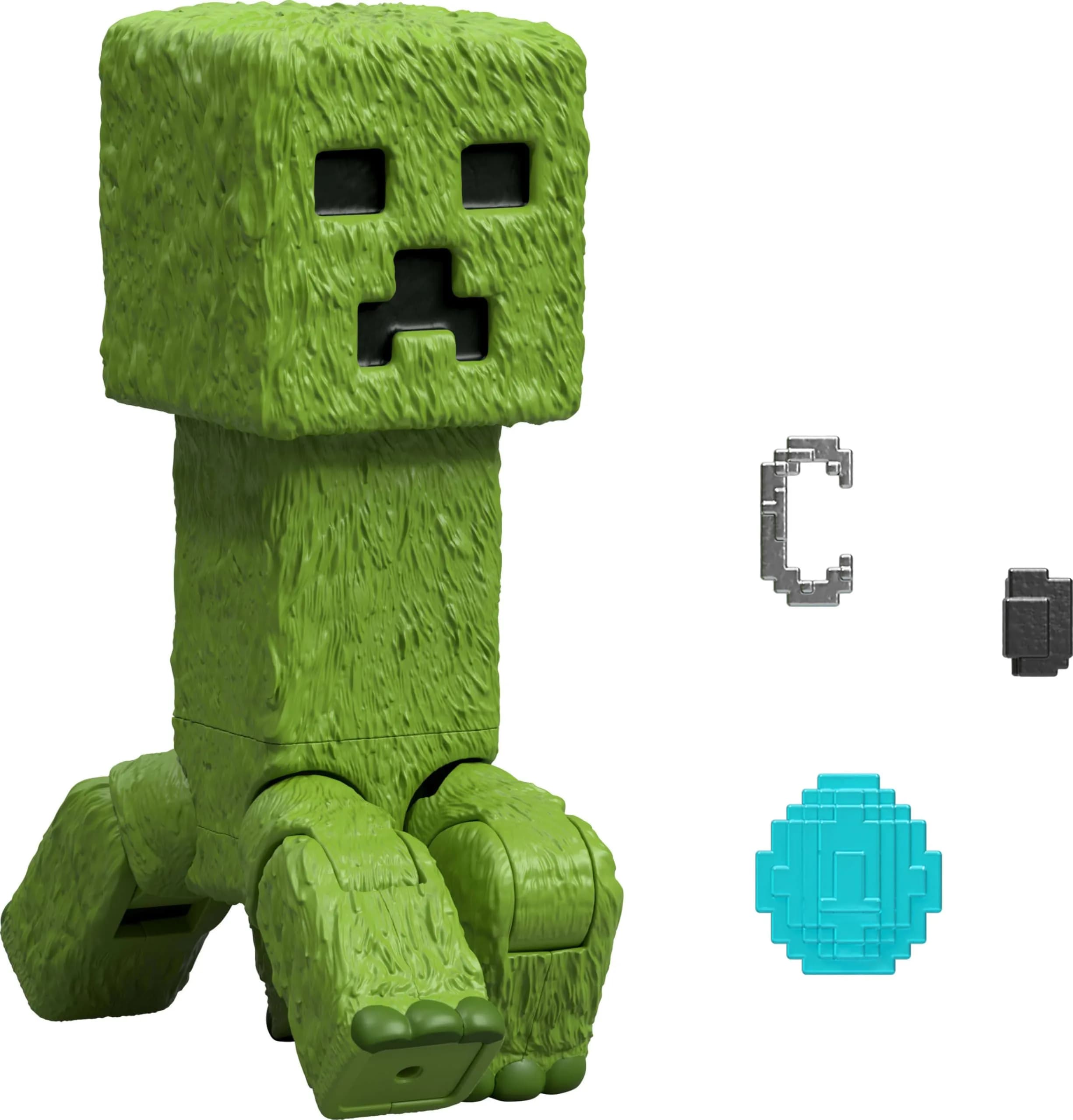 Mattel Minecraft Creeper Action Figure & Accessories Set 10.16cm (4-inch) | Posable Video Game Collectible — Multicolor
