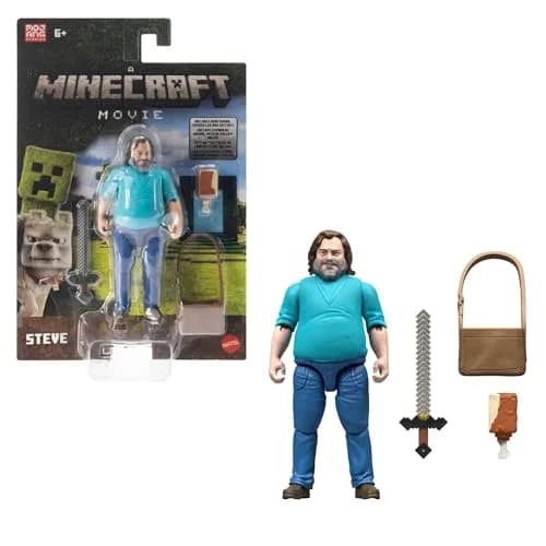 Mattel Minecraft Action Figure & Accessories Set (4 inches / 10.16 cm) | Authentic Movie Collectible thumbnail 1