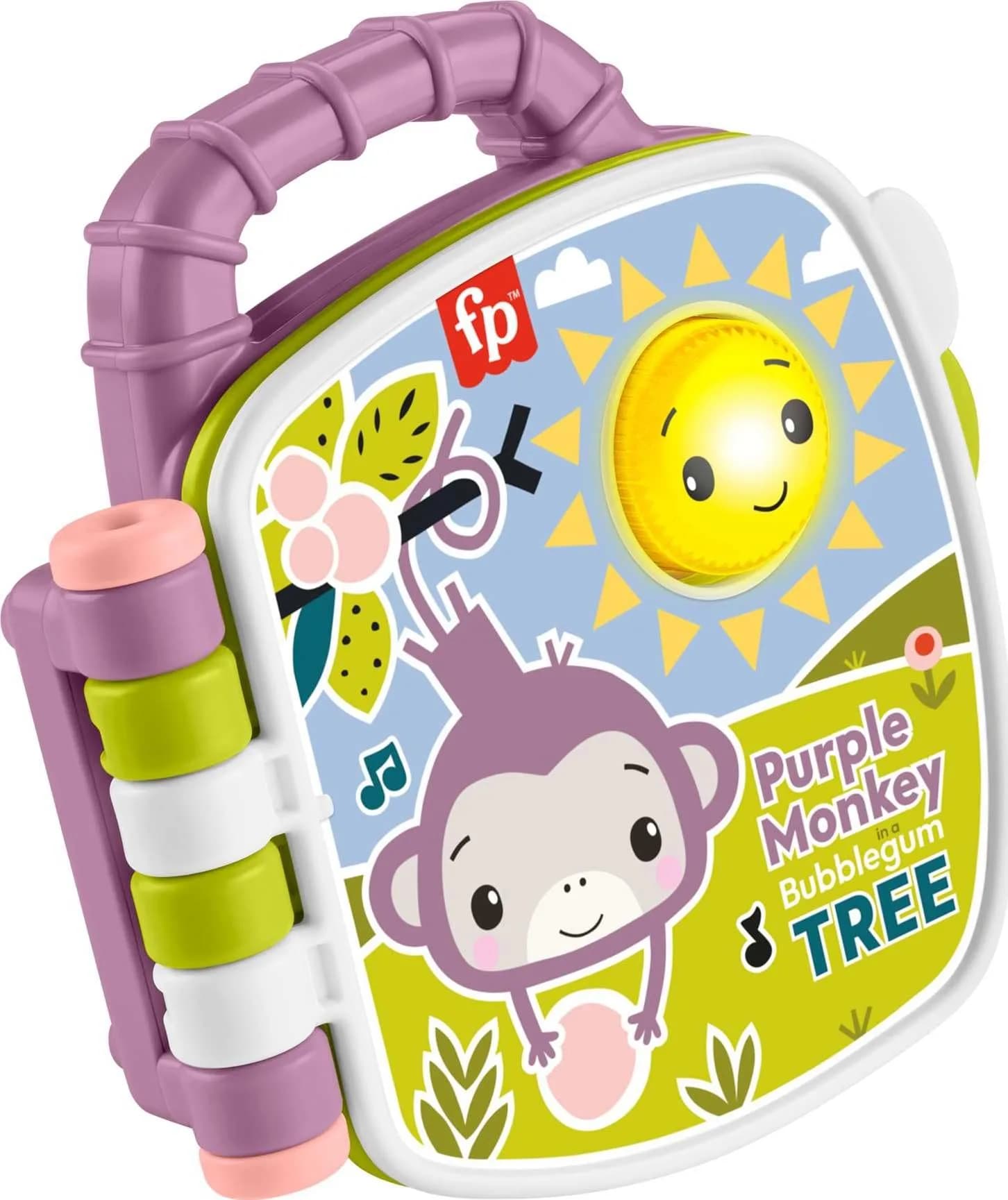 Fisher-Price Baby Musical Storybook with Purple Monkey | Lights & Sounds for Infants & Toddlers 6-36 Months - main product image