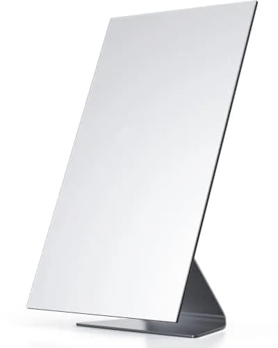 NEZZOE Rectangular Frameless Makeup Mirror 12" x 7" | Full Face, Adjustable Angle, Modern Style thumbnail 1
