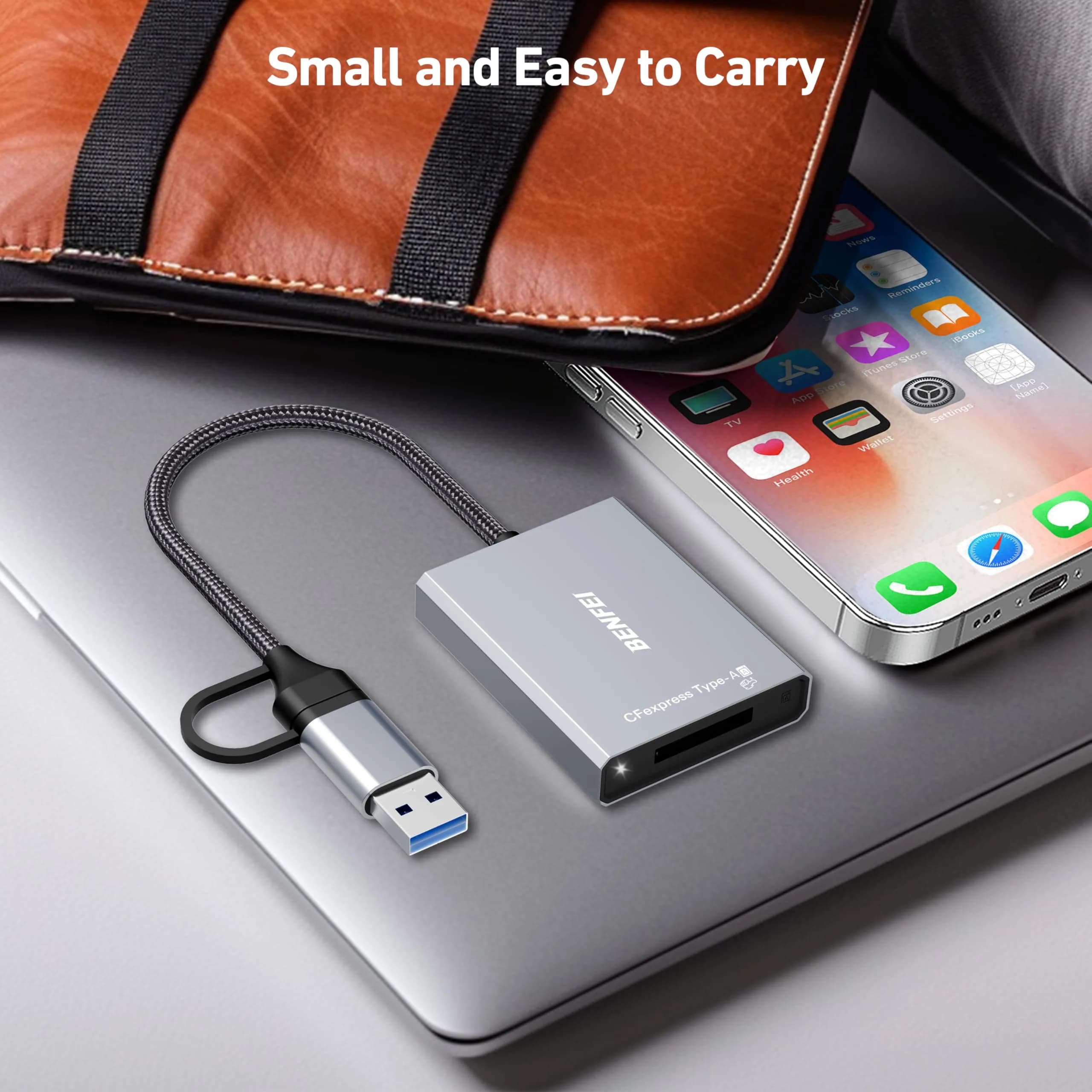 BENFEI CFexpress Type A Card Reader with USB 3.2 (Gen 2) 10Gbps, USB-C&USB-A 2-in-1 Adapter | Fast Data Transfer for Photographers - view 6