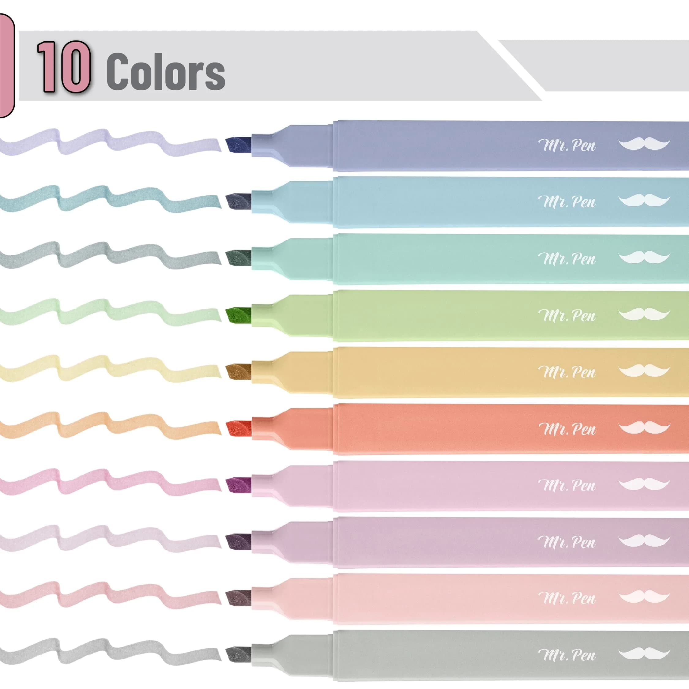 Mr. Pen Aesthetic Bible Highlighters No Bleed Through, 10 Pack Retro Colors | Smooth Ink Flow for Journaling & School - view 2
