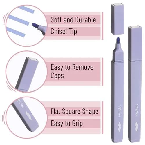 Mr. Pen Aesthetic Highlighters No Bleed, 10 Pack, Assorted Retro Colors | Chisel Tip, Fast Dry, Journaling Supplies thumbnail 4