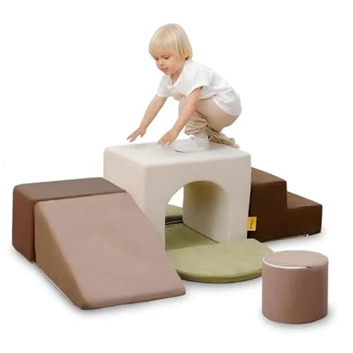 BanaSuper Kids Foam Climbing Blocks Playset 7PC | Indoor Soft Toy for Toddlers & Babies thumbnail 1