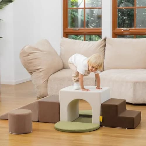 BanaSuper Kids Foam Climbing Blocks Playset 7PC | Indoor Soft Toy for Toddlers & Babies thumbnail 8