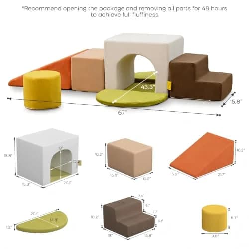 BanaSuper Kids Foam Climbing Blocks Playset 7pcs | Indoor Soft Toy for Toddlers thumbnail 3