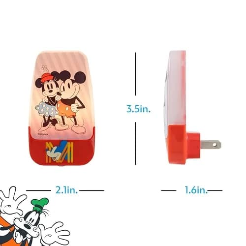 Disney Mickey and Minnie Light-Sensing LED Night Light for Kids | 5.3cm (2.1in) Width thumbnail 4