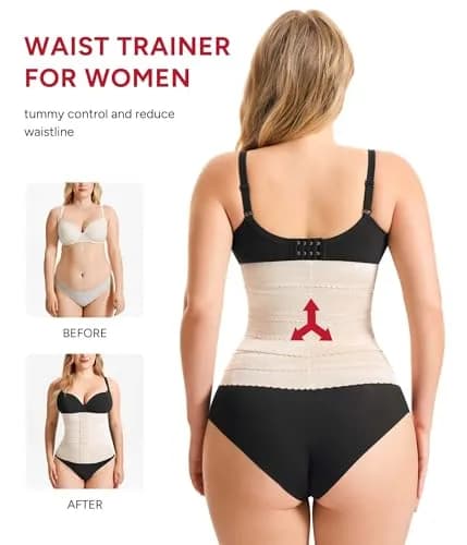 Nebility Waist Trainer for Women Corset Shapewear S | Tummy Control & Back Support thumbnail 3