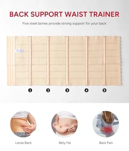 Nebility Waist Trainer for Women Corset Shapewear M | Tummy Control, Back Support, Snug Fit thumbnail 4