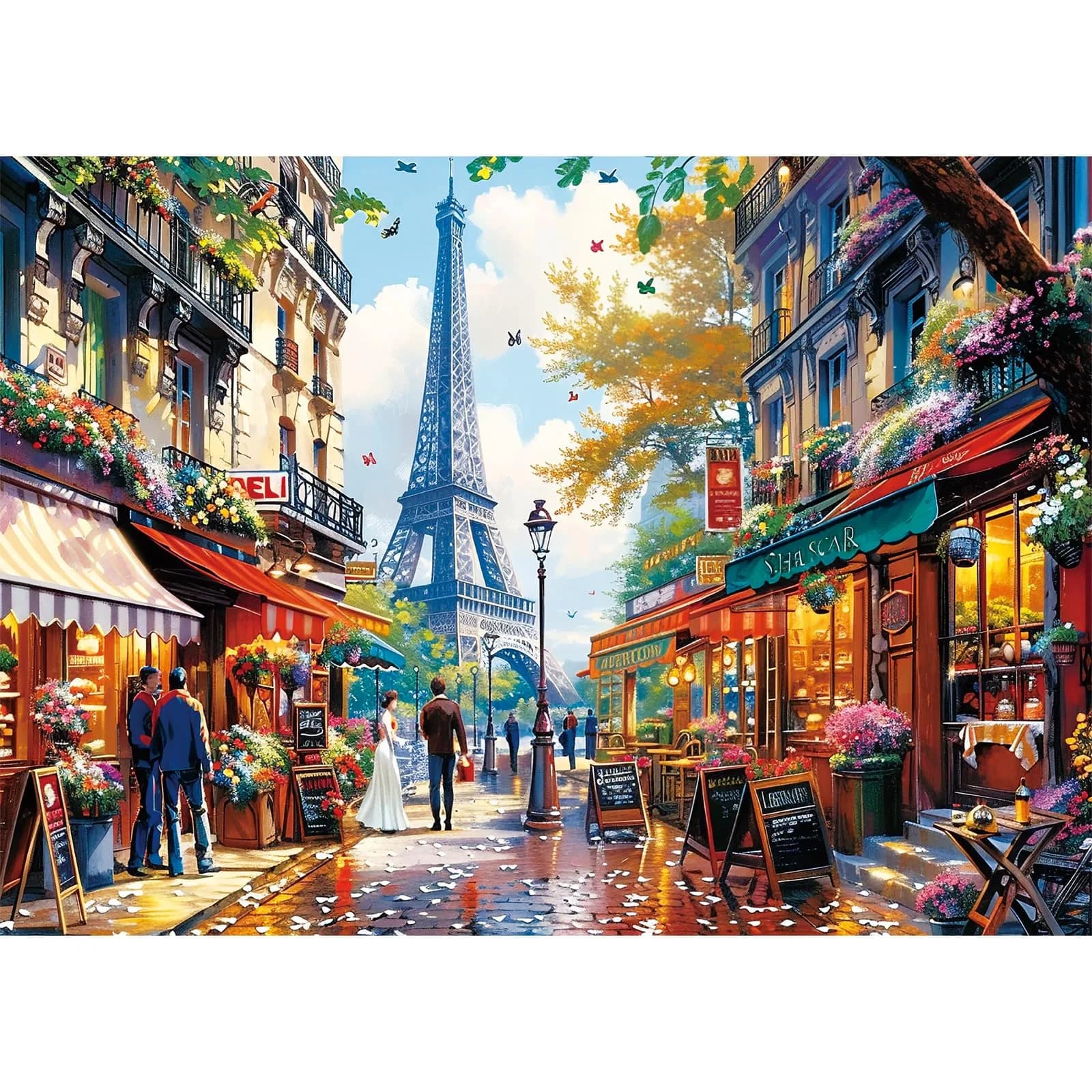 Edsjegn 1000 Pieces Puzzle - Charming Paris Scene | Challenging Family Game (70-120 chars)