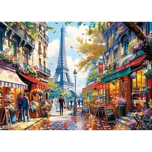 Edsjegn 1000 Pieces Puzzle - Charming Paris Scene | Challenging Family Game (70-120 chars) thumbnail 1