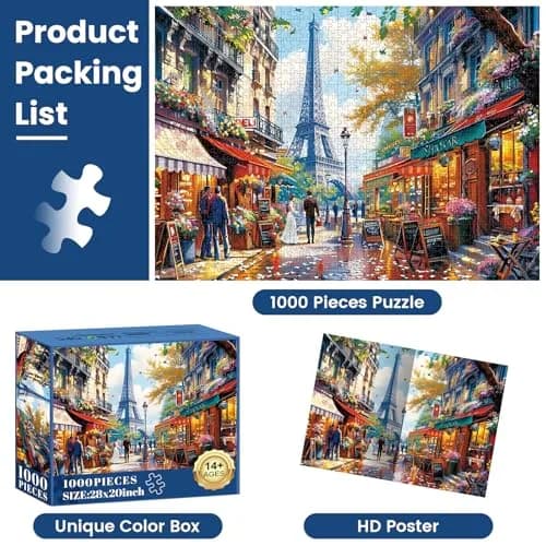Edsjegn 1000 Pieces Puzzle - Charming Paris Scene | Challenging Family Game (70-120 chars) thumbnail 5