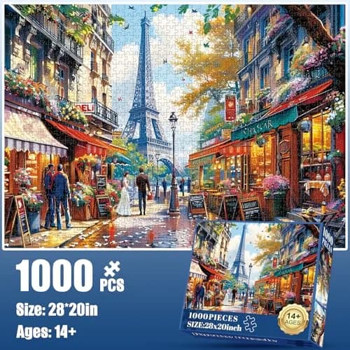 Edsjegn 1000 Pieces Puzzle - Charming Paris Scene | Challenging Family Game (70-120 chars) thumbnail 2