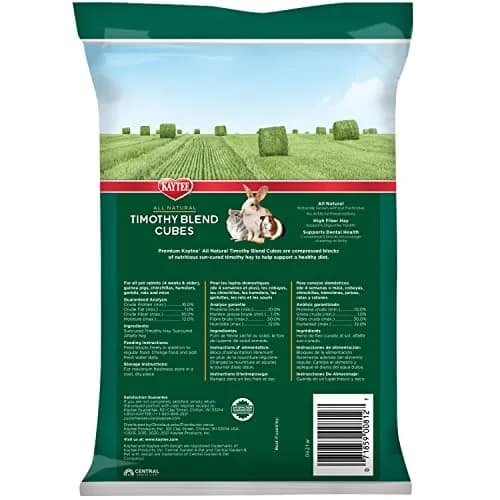 Kaytee Timothy Hay Blend Cubes for Small Animals, 1.81 kg (2 x 16 oz) | High Fiber Digestive Support thumbnail 2