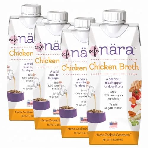 Cafe Nara Chicken Broth 17.6 oz (Pack of 4) | Human Grade Pet Meal Topper Support thumbnail 1