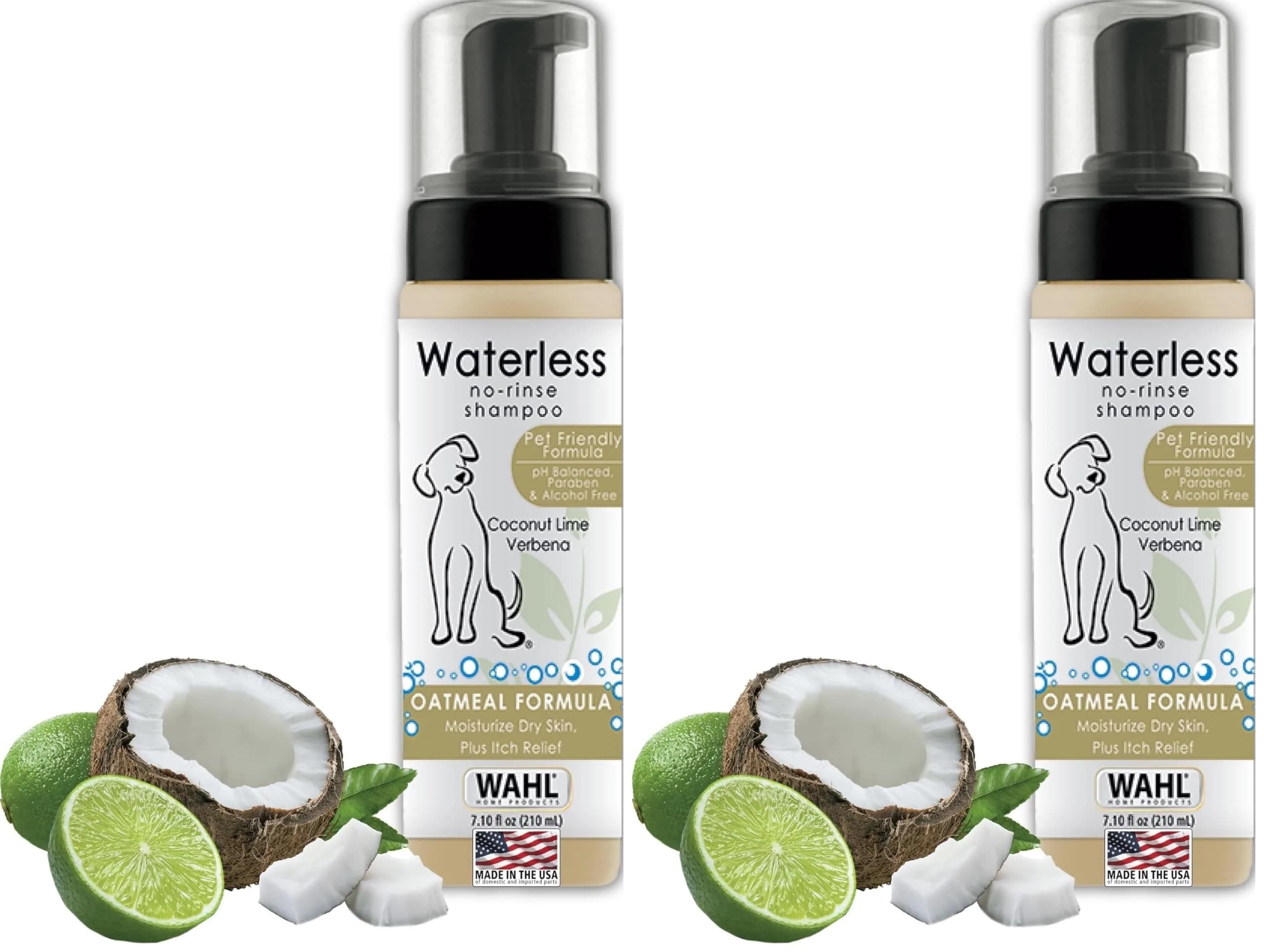 Wahl Waterless Oatmeal & Coconut Lime Verbena Pet Shampoo 420ml (14.2 Fl Oz) | No-Rinse Formula for Dogs, Cats & Horses