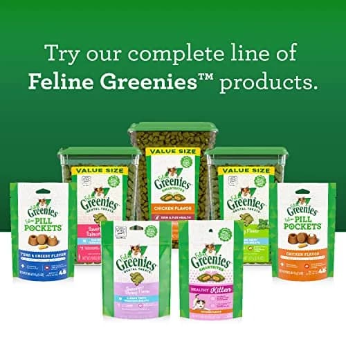 Greenies Tempting Tuna Flavor Dental Cat Treats 9.2 oz (208 g) Pack of 2 | Veterinarian-Recommended Oral Care for Adult Cats thumbnail 7