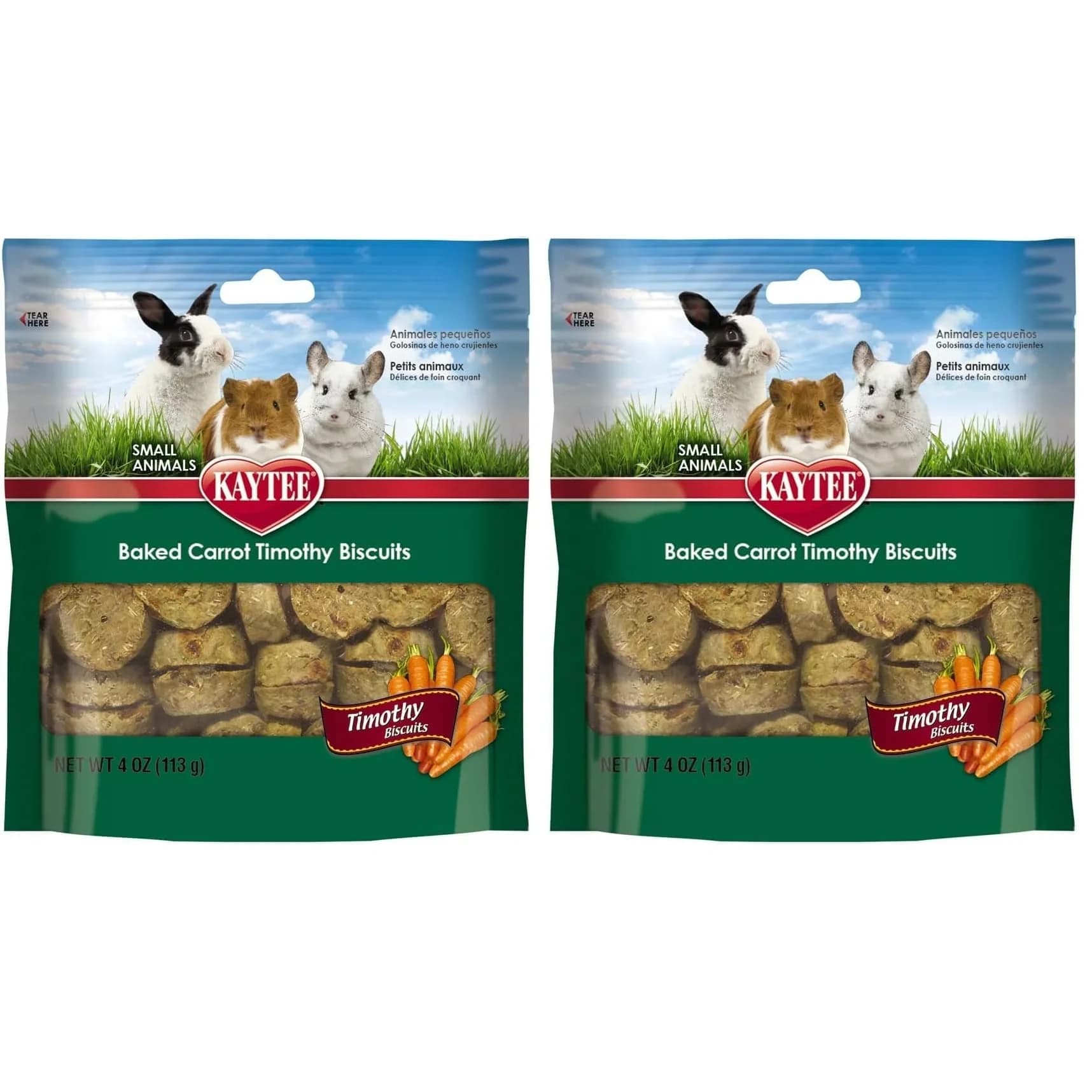 Kaytee Timothy Biscuits Baked Treat for Small Animals Carrot 227 g (8 oz) | Supports Dental Health - main product image