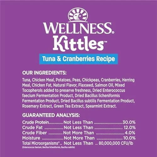 Wellness Kittles Crunchy Cat Treats Tuna & Cranberry Flavor 4 oz (Pack of 2) | Grain-Free Dental Aid thumbnail 6