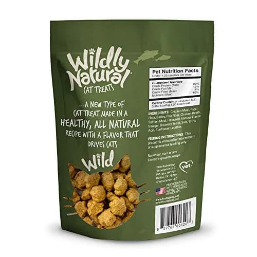 Wildly Natural Cat Treats, 2.5 Ounces, Salmon Flavor | Crunchy Dental Snacks for Cats thumbnail 7
