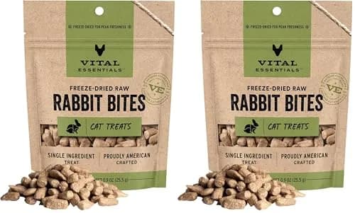 Vital Essentials Freeze Dried Raw Rabbit Cat Treats 1.8 oz (51 g) | High Protein for Feline Vitality thumbnail 1