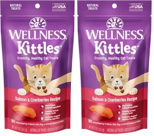 Wellness Kittles Crunchy Natural Grain Free Cat Treats, Salmon & Cranberries Recipe, 4 oz (Pack of 2) thumbnail 1