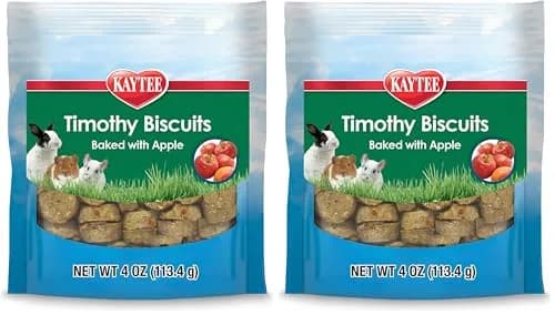 Kaytee Timothy Biscuits Baked Treat for Small Animals, Apple Flavor, 8 oz (Pack of 2) | High Fiber Dental Chews for Rabbits & Guinea Pigs thumbnail 1