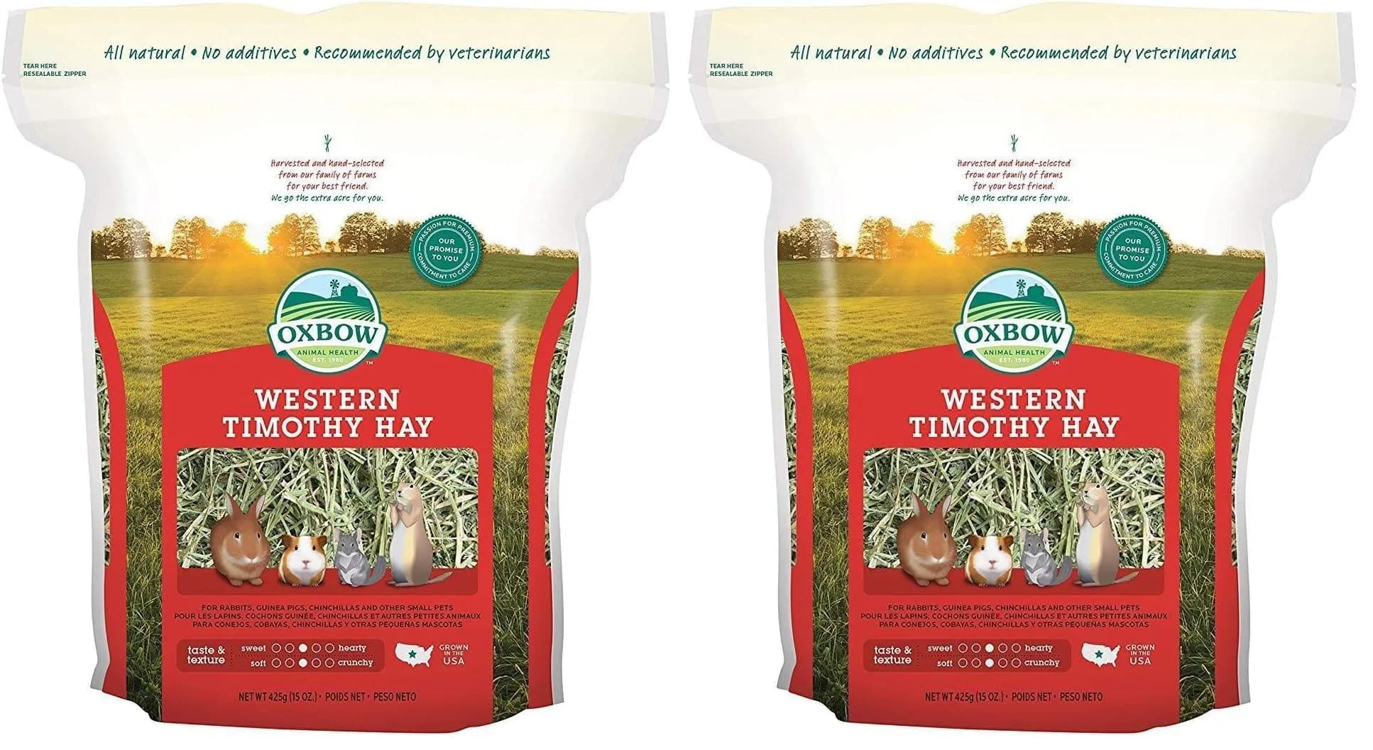 Oxbow Timothy Hay for Rabbits & Guinea Pigs, 15 oz (425 g) Pack of 2 | High Fiber Digestive Health - main product image