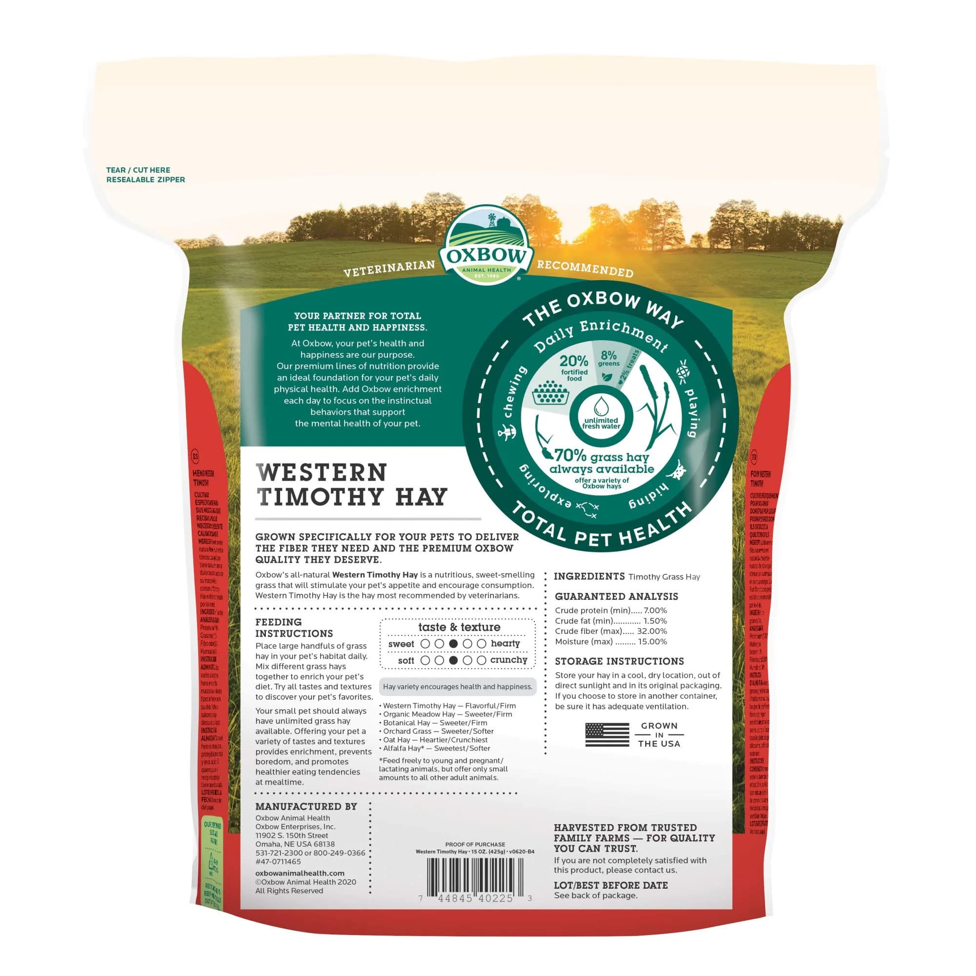 Oxbow Timothy Hay for Rabbits & Guinea Pigs, 15 oz (425 g) Pack of 2 | High Fiber Digestive Health - view 8