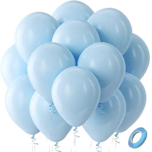 Bezente Pastel Blue Balloons 8 Pack 91.4cm (36 Inch) Giant | Bridal Shower Decorations - main product image