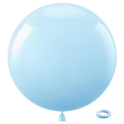 Bezente 36 Inch Pastel Blue Latex Round Balloons 8 Pack | Giant Balloons for Parties thumbnail 1