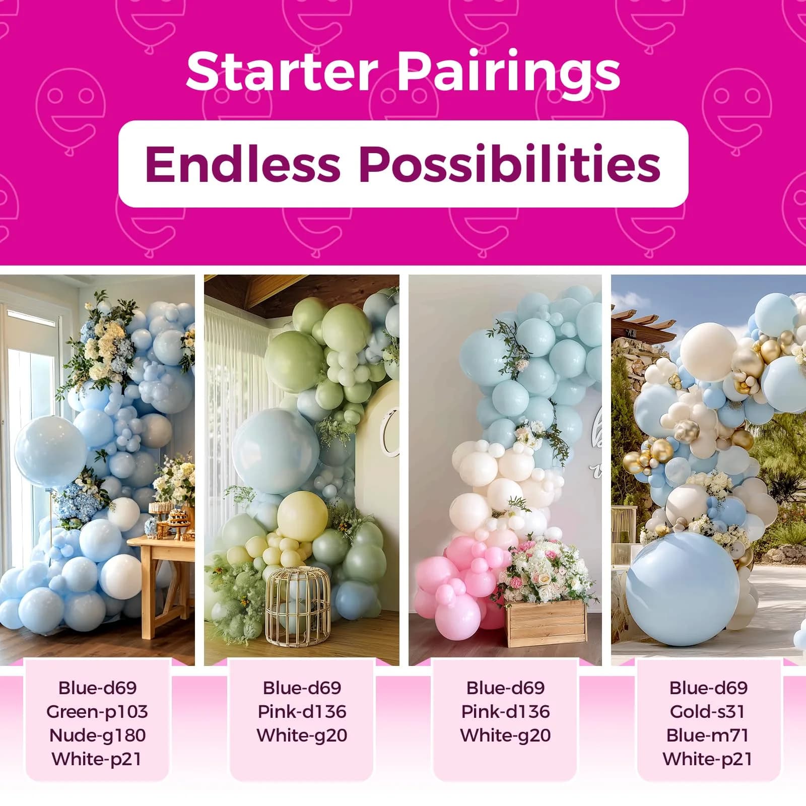 Bezente 36 Inch Pastel Blue Latex Round Balloons 8 Pack | Giant Balloons for Parties - view 4