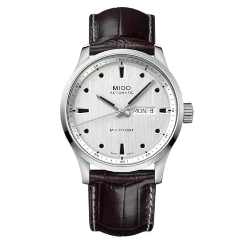 MIDO Multifort M - Automatic Mens Watch - Silver Dial - 42mm Stainless Steel Case - Brown Leather Strap thumbnail 1