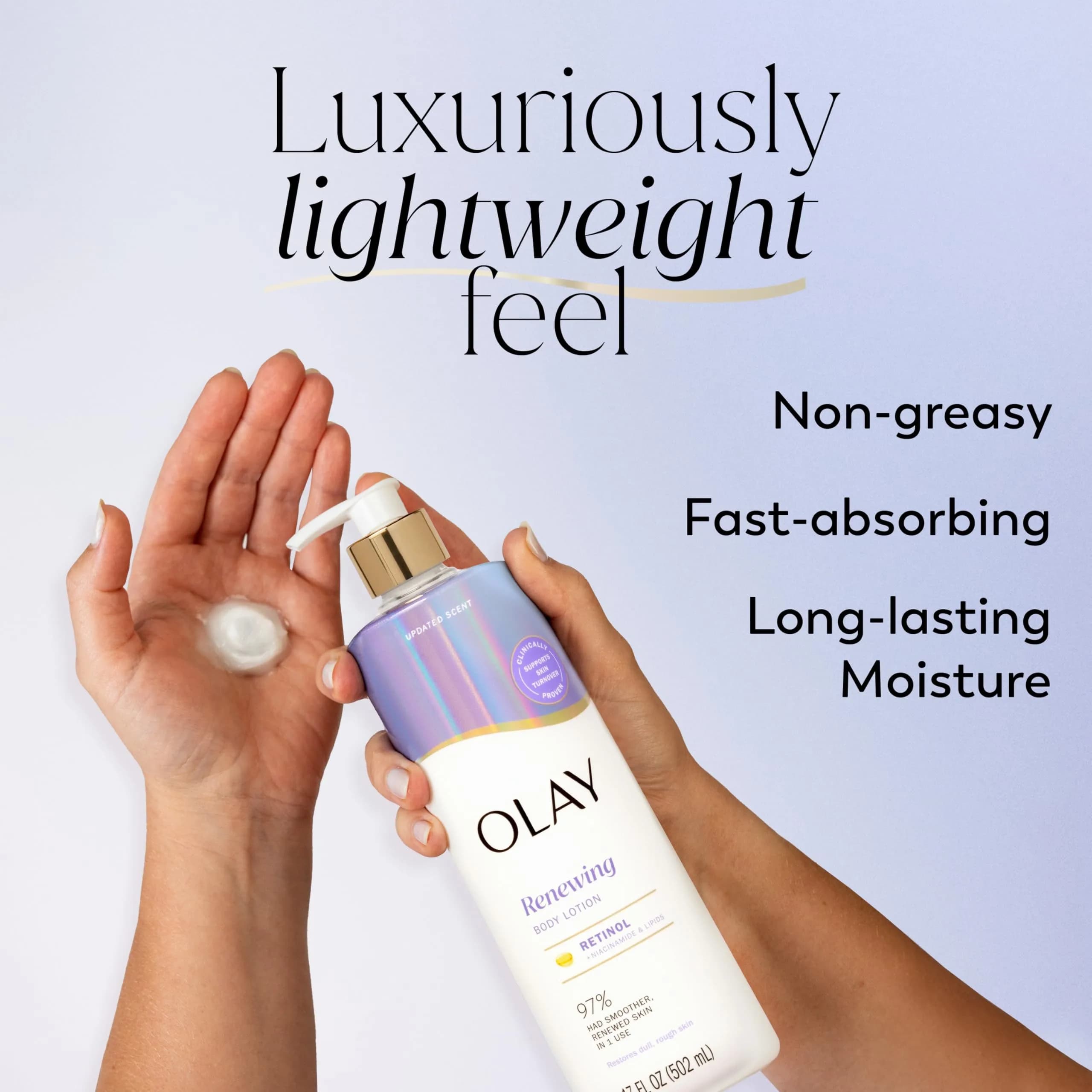 Olay Smoothing Body Lotion with Retinol Serum, 17 fl oz (Pack of 1) | Achieve Visibly Smoother Skin - view 2