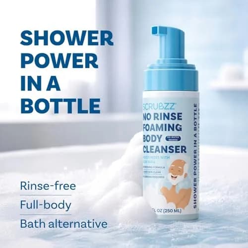 Scrubzz No Rinse Body Wash for Elderly 8.5 fl oz | Gentle Waterless Foam for Post Surgery & Travel thumbnail 2