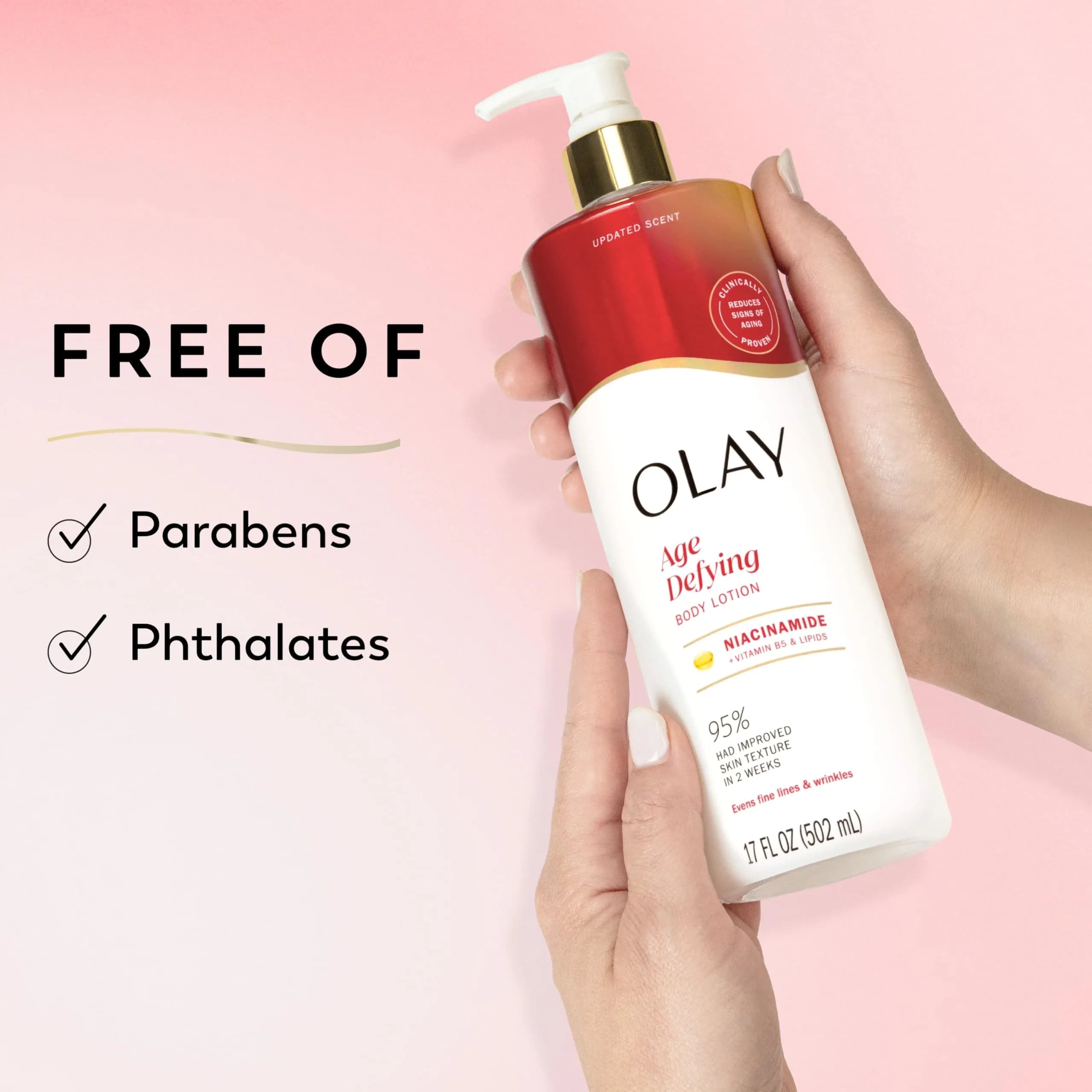 Olay Age Defying Body Lotion with Niacinamide Serum, 505ml (17 fl oz) | Visibly Reduce Signs of Aging - view 7