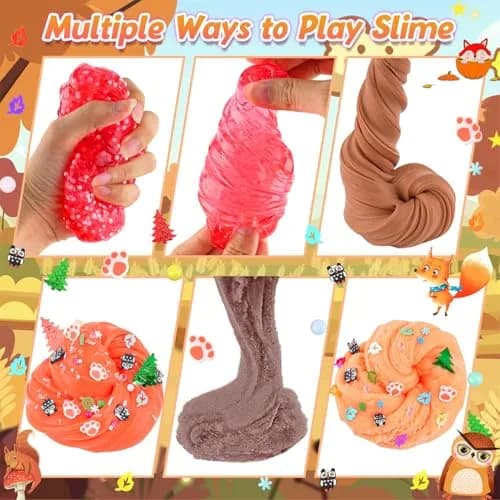 LAWOHO 6-Pack Forest Animal Slime Kit | Clear Butter Cloud Gift Set, 360ml (12.17 Fl Oz) thumbnail 6